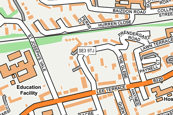 SE3 9TJ map - OS OpenMap – Local (Ordnance Survey)