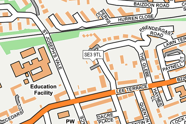 SE3 9TL map - OS OpenMap – Local (Ordnance Survey)