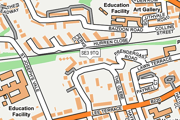 SE3 9TQ map - OS OpenMap – Local (Ordnance Survey)