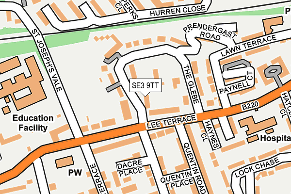 SE3 9TT map - OS OpenMap – Local (Ordnance Survey)