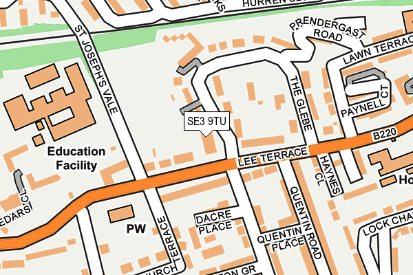SE3 9TU map - OS OpenMap – Local (Ordnance Survey)
