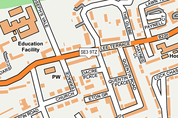 SE3 9TZ map - OS OpenMap – Local (Ordnance Survey)
