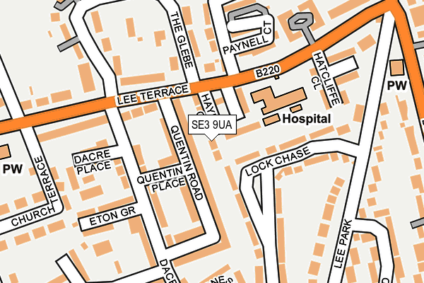 SE3 9UA map - OS OpenMap – Local (Ordnance Survey)