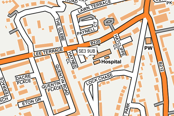 SE3 9UB map - OS OpenMap – Local (Ordnance Survey)