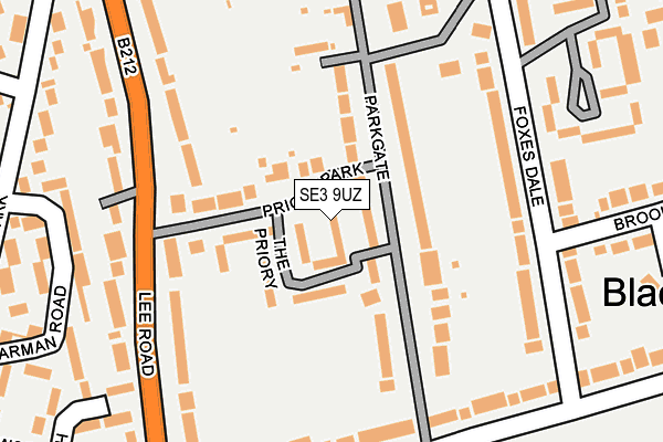 SE3 9UZ map - OS OpenMap – Local (Ordnance Survey)