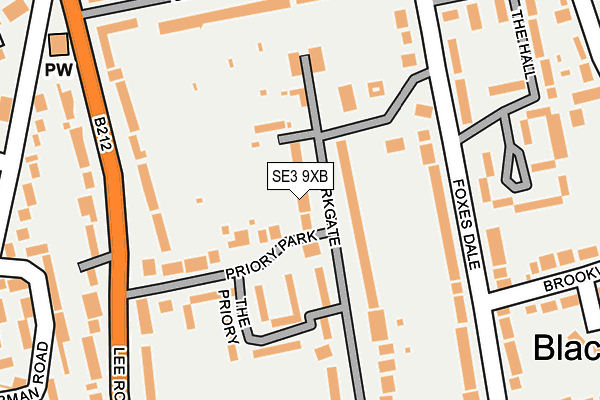 SE3 9XB map - OS OpenMap – Local (Ordnance Survey)