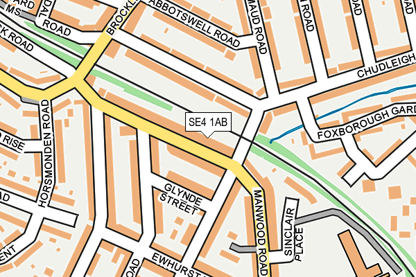 SE4 1AB map - OS OpenMap – Local (Ordnance Survey)