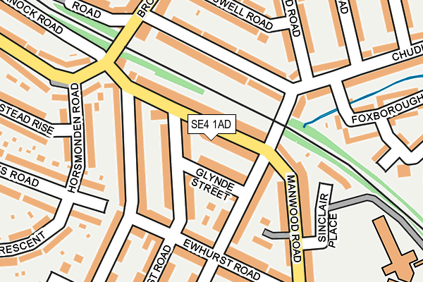 SE4 1AD map - OS OpenMap – Local (Ordnance Survey)