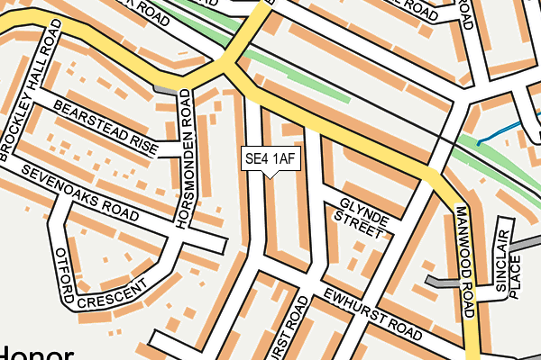 SE4 1AF map - OS OpenMap – Local (Ordnance Survey)