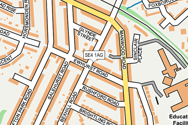 SE4 1AG map - OS OpenMap – Local (Ordnance Survey)