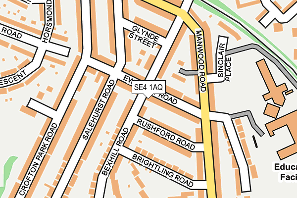 SE4 1AQ map - OS OpenMap – Local (Ordnance Survey)