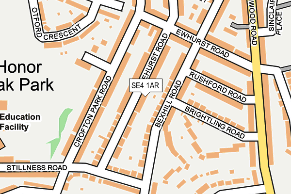 SE4 1AR map - OS OpenMap – Local (Ordnance Survey)