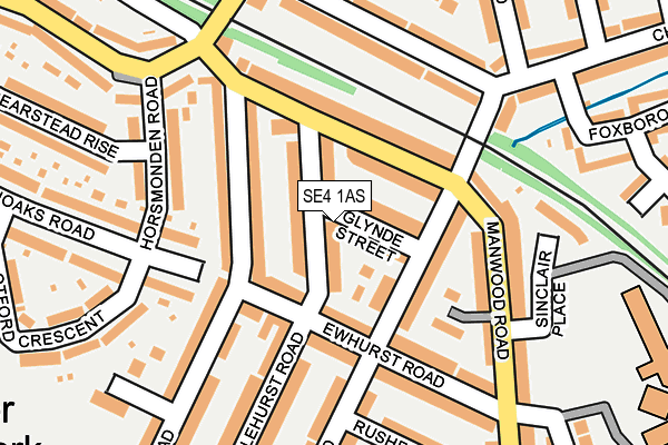 SE4 1AS map - OS OpenMap – Local (Ordnance Survey)