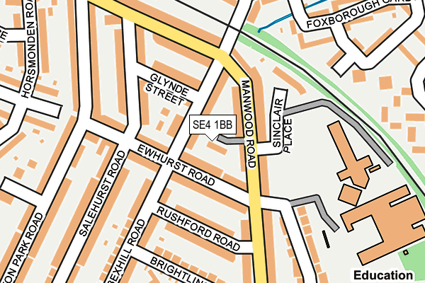 SE4 1BB map - OS OpenMap – Local (Ordnance Survey)