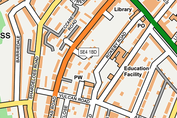 SE4 1BD map - OS OpenMap – Local (Ordnance Survey)