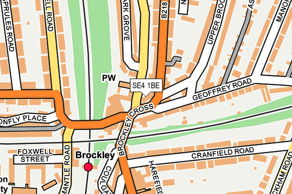 SE4 1BE map - OS OpenMap – Local (Ordnance Survey)