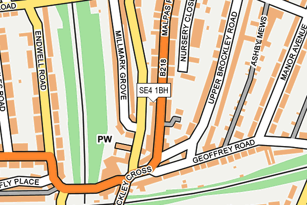 SE4 1BH map - OS OpenMap – Local (Ordnance Survey)