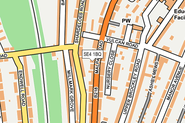 SE4 1BQ map - OS OpenMap – Local (Ordnance Survey)