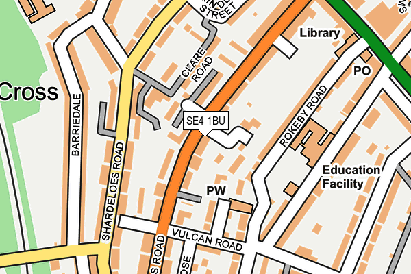 SE4 1BU map - OS OpenMap – Local (Ordnance Survey)