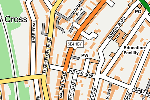 SE4 1BY map - OS OpenMap – Local (Ordnance Survey)