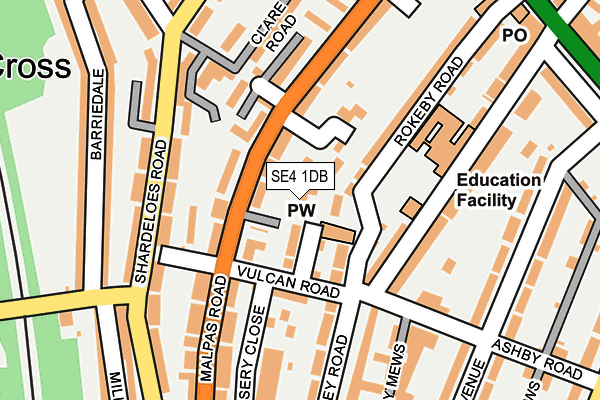 SE4 1DB map - OS OpenMap – Local (Ordnance Survey)