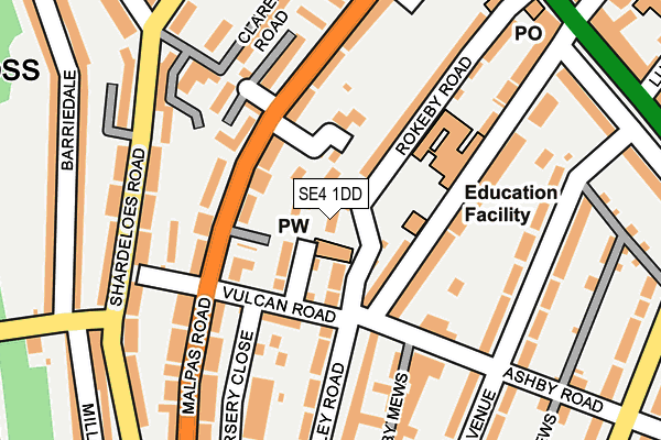 SE4 1DD map - OS OpenMap – Local (Ordnance Survey)