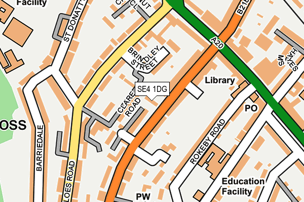 SE4 1DG map - OS OpenMap – Local (Ordnance Survey)