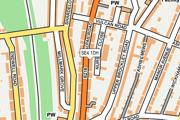 SE4 1DH map - OS OpenMap – Local (Ordnance Survey)