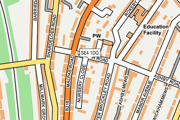 SE4 1DQ map - OS OpenMap – Local (Ordnance Survey)