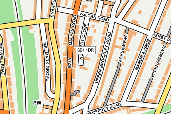 SE4 1DR map - OS OpenMap – Local (Ordnance Survey)