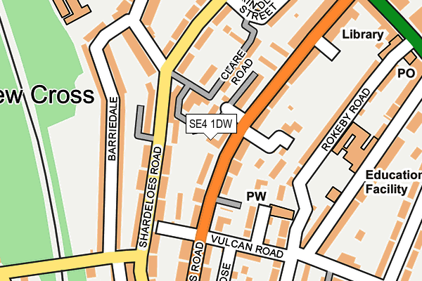 SE4 1DW map - OS OpenMap – Local (Ordnance Survey)