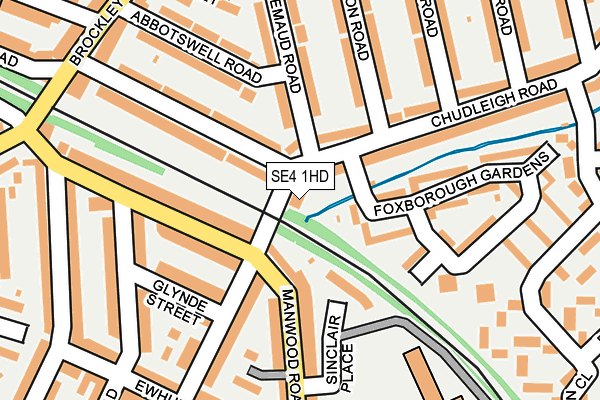 SE4 1HD map - OS OpenMap – Local (Ordnance Survey)