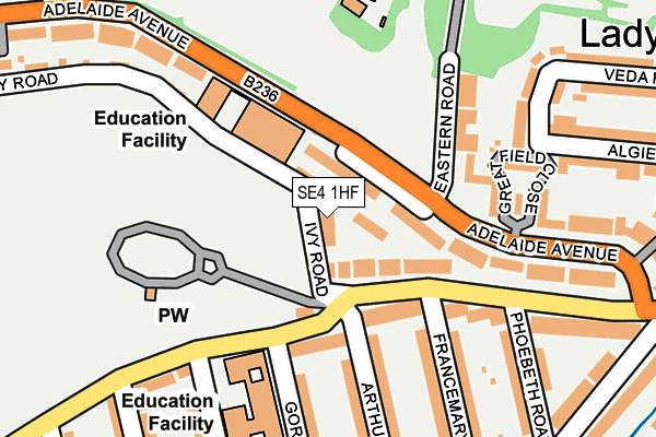 SE4 1HF map - OS OpenMap – Local (Ordnance Survey)