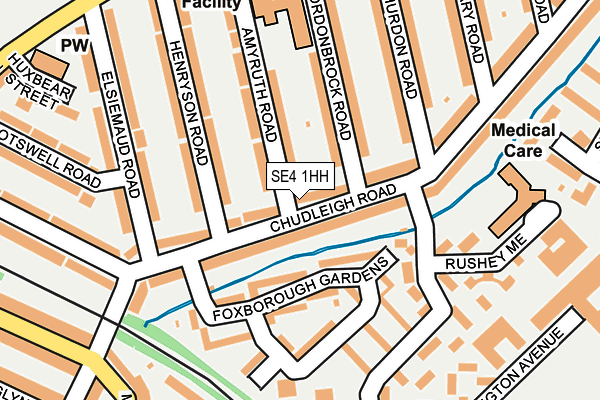 SE4 1HH map - OS OpenMap – Local (Ordnance Survey)