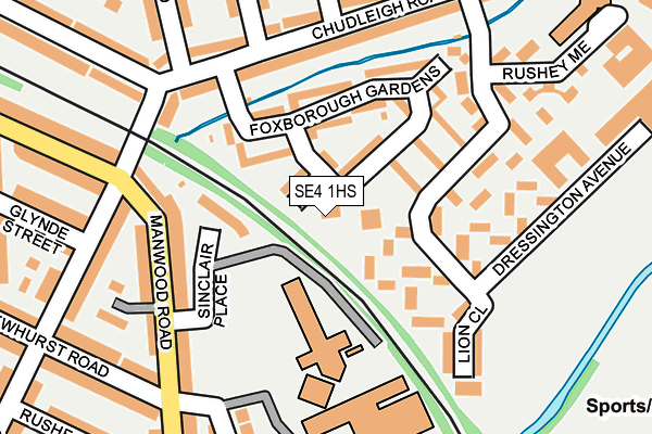 SE4 1HS map - OS OpenMap – Local (Ordnance Survey)