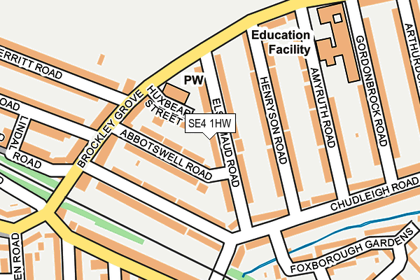 SE4 1HW map - OS OpenMap – Local (Ordnance Survey)