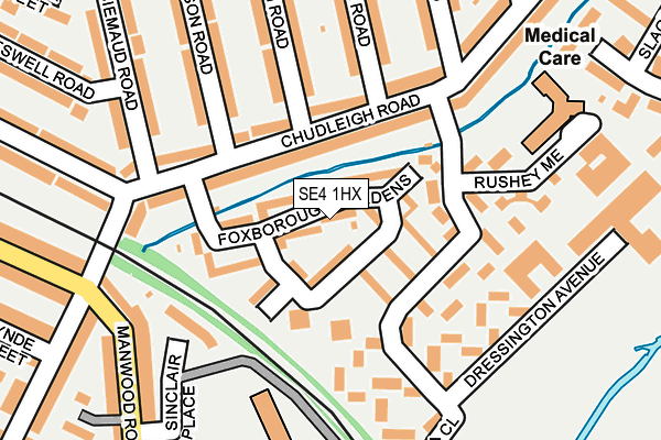 SE4 1HX map - OS OpenMap – Local (Ordnance Survey)