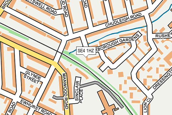 SE4 1HZ map - OS OpenMap – Local (Ordnance Survey)