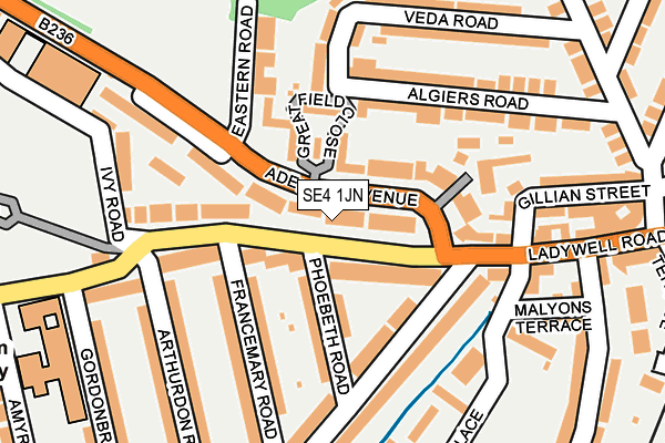 SE4 1JN map - OS OpenMap – Local (Ordnance Survey)