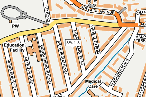 SE4 1JS map - OS OpenMap – Local (Ordnance Survey)