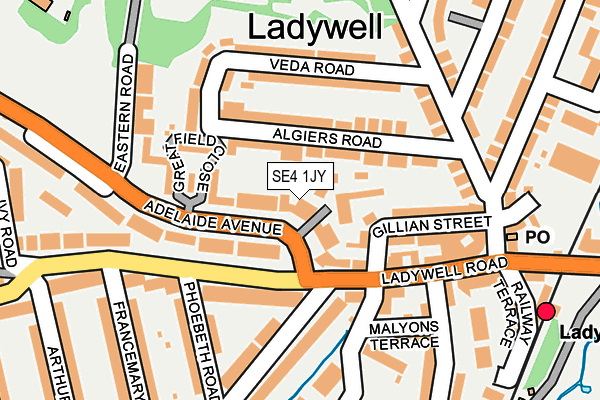 SE4 1JY map - OS OpenMap – Local (Ordnance Survey)