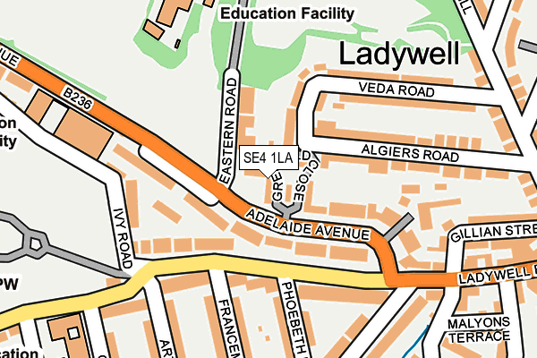 SE4 1LA map - OS OpenMap – Local (Ordnance Survey)