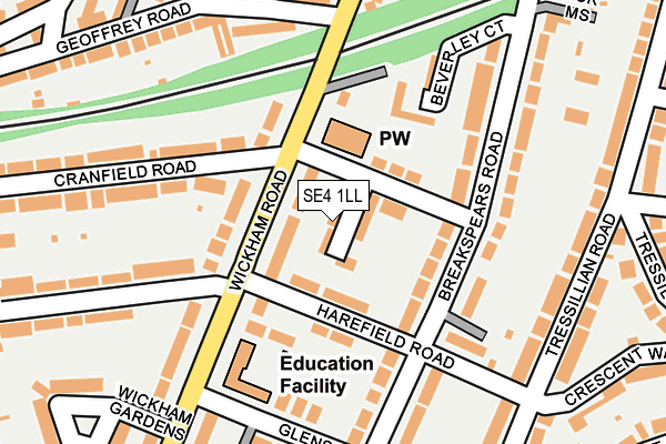 SE4 1LL map - OS OpenMap – Local (Ordnance Survey)