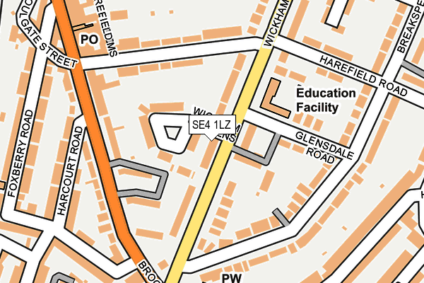 SE4 1LZ map - OS OpenMap – Local (Ordnance Survey)