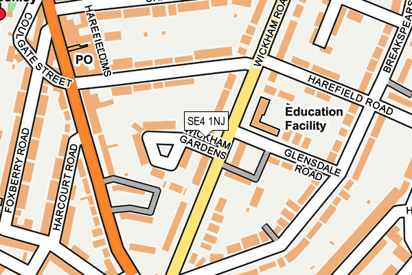SE4 1NJ map - OS OpenMap – Local (Ordnance Survey)