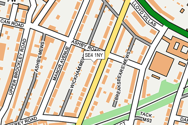 SE4 1NY map - OS OpenMap – Local (Ordnance Survey)