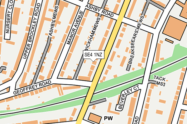 SE4 1NZ map - OS OpenMap – Local (Ordnance Survey)
