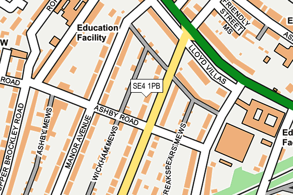 SE4 1PB map - OS OpenMap – Local (Ordnance Survey)