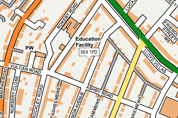 SE4 1PD map - OS OpenMap – Local (Ordnance Survey)