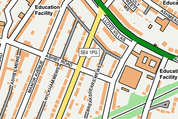 SE4 1PG map - OS OpenMap – Local (Ordnance Survey)